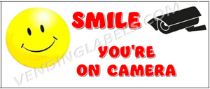 CRANE Claw smile your on camera Sticker Label for Vending Machines 2 x 5"
