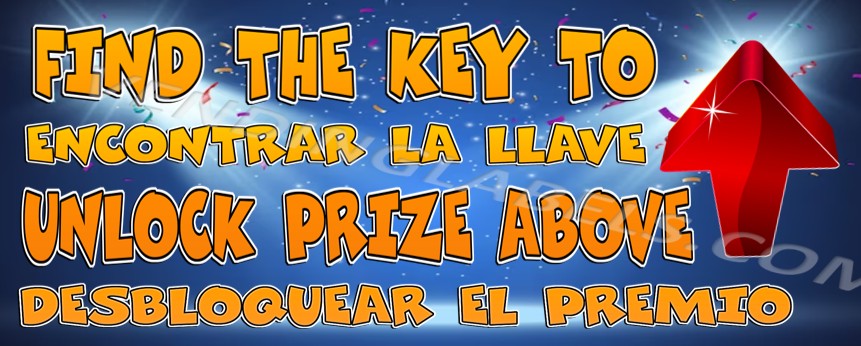 CRANE / CLAW FIND THE KEY PRIZE BOX Banner Sticker Label Decal Machine SPANISH