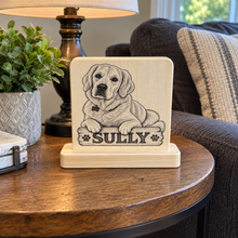 Load image into Gallery viewer, Photo Custom Sketch on wood handmade plaque sign for pet wedding shower gift birthday
