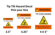 Load image into Gallery viewer, Warning Tip Tilt or Rock Stickers for Vending Candy Labels Crane Claw Machines full

