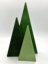 Load image into Gallery viewer, Set of 3 Wooden Handmade tree Holiday Wood Block

