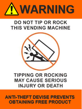 Load image into Gallery viewer, Warning Tip Tilt or Rock Stickers for Vending Candy Labels Crane Claw Machines
