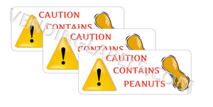 PEANUT WARNING Stickers for Vending Candy Labels Machines