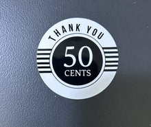 Load image into Gallery viewer, Modern PRICE Stickers for Vending Candy Toy Labels Machines 1.5" Diameter Thank you
