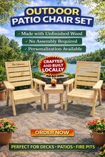 Load image into Gallery viewer, Wood outdoor patio chair set
