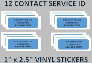 12 Pack CONTACT US Stickers for Vending Candy Labels Machines 1 x 2.5" - Vending Labels