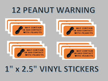 Load image into Gallery viewer, peanut warning allergy vending sticker
