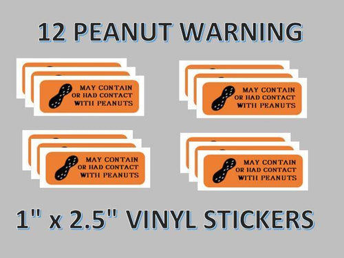 peanut warning allergy vending sticker
