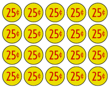 Load image into Gallery viewer, 25 cent vending price stickers

