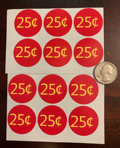 PRICE Stickers for Vending Candy Labels Machines