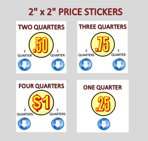 PRICE Stickers for Vending Machines 2" x 2"