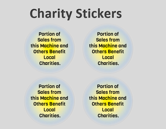 4 Pack CHARITY Stickers for Vending Candy Labels Machines 2