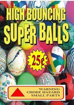 Super Bouncy Ball Display Label Card 4 x 5