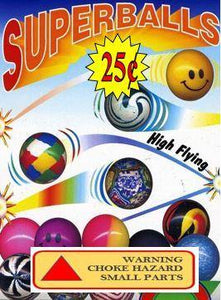 Super Bouncy Ball Display Label Card 4 x 5"