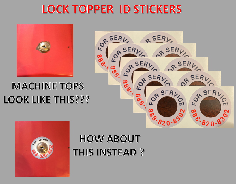 id sticker lock topper vending candy label