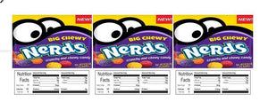chewy nerds candy vending machine labels stickers