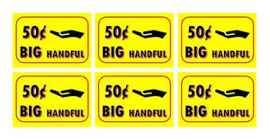 6 Pack BIG HANDFUL PRICE Stickers for Vending Candy Labels Machines 2" x 3" .50 - Vending Labels