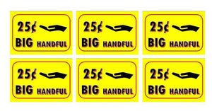 6 Pack BIG HANDFUL PRICE Stickers for Vending Candy Labels Machines 2" x 3" .25 - Vending Labels