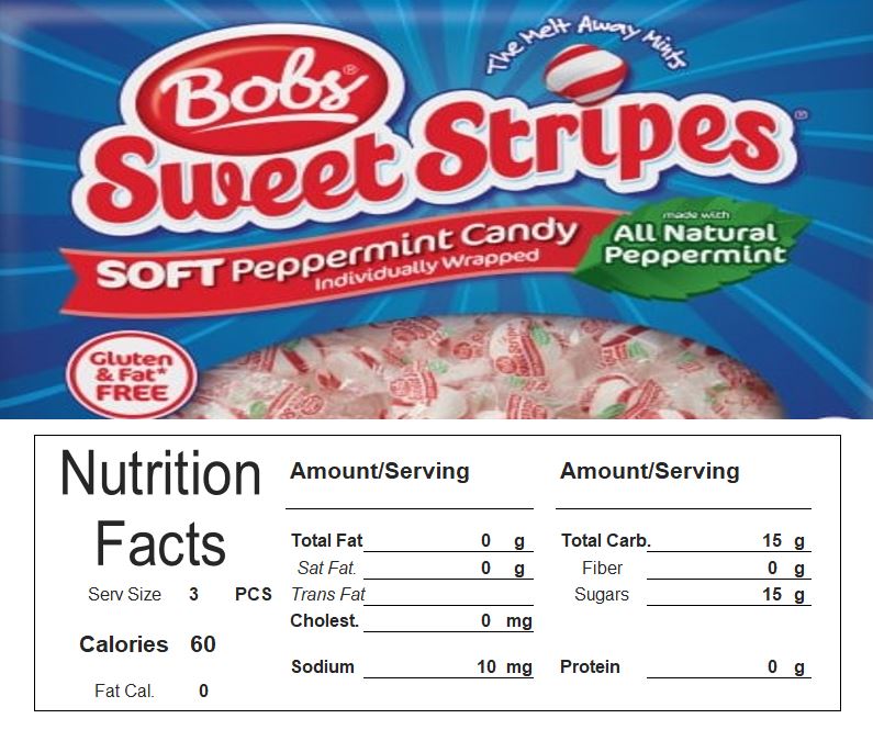 bobs sweet stripes vending candy labels