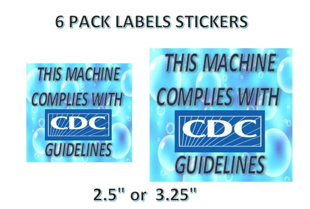 Food Safety CDC Label Sticker Candy Vending 2.5