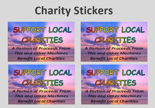 CHARITY Stickers for Vending Candy Labels Machines