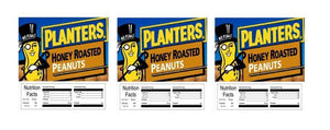 Honey Roasted Peanuts 2.5" x 2.5" Candy Vending Labels Sticker NUTRITION