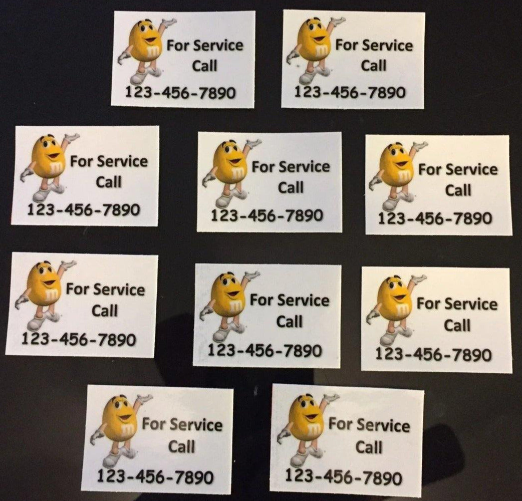 10 Pack M&M SERVICE CONTACT ID Stickers for Vending Candy Labels Machi ...