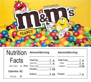 6 Product VENDING MACHINE CANDY STICKERS LABELS NUTRITION INFO Free Ship