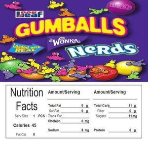 nerd gumball candy machine label sticker