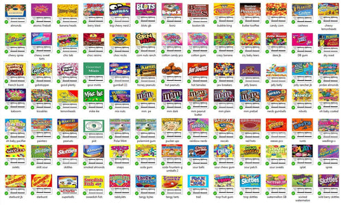 Vinyl Vending Machine Candy Label Sticker with NUTRITION