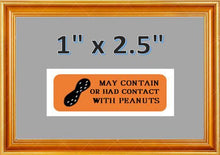 Load image into Gallery viewer, 12 PEANUT WARNING Stickers for Vending Candy Labels Machines 1 x 2.5&quot; - Vending Labels
