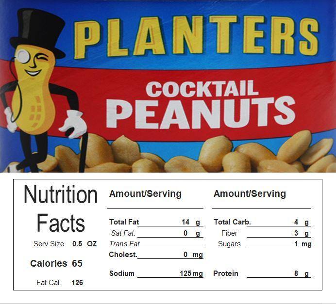 Peanuts Vending Machine Candy Label Sticker With NUTRITION 