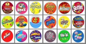 6 Pack 2 ROUND Stickers for Vending Candy Labels Machines RND