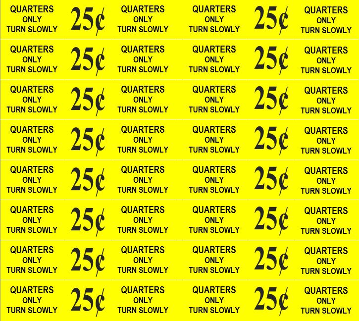 8 Pack UTURN PRICE Stickers for Vending Candy Labels Machines yellow 1 ...