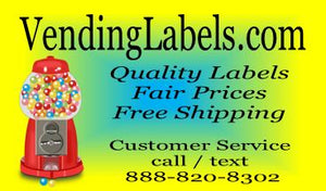 vending labels candy stickers business cards